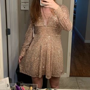 sequin pink homecoming dress